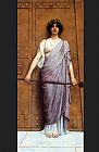 John William Godward At the Gate of the Temple painting